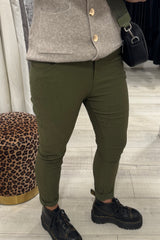 Olive Crinkle Magic Trousers