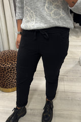 Black Crinkle Magic Trousers