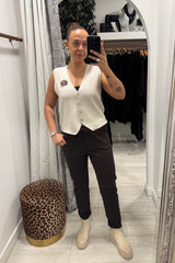 Chocolate Brown Crinkle Magic Trousers