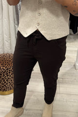 Chocolate Brown Crinkle Magic Trousers