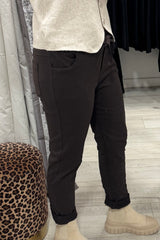 Chocolate Brown Crinkle Magic Trousers