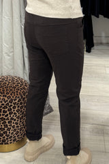 Chocolate Brown Crinkle Magic Trousers