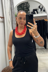 Black Zara Stretchy Basic Vest Top