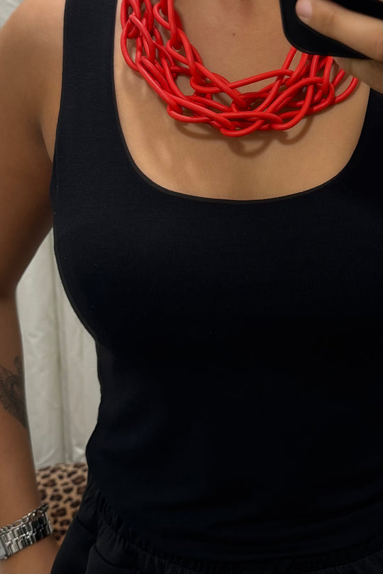 Black Zara Stretchy Basic Vest Top