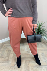 Coral Pink Premium Crop Trouser