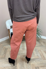 Coral Pink Premium Crop Trouser