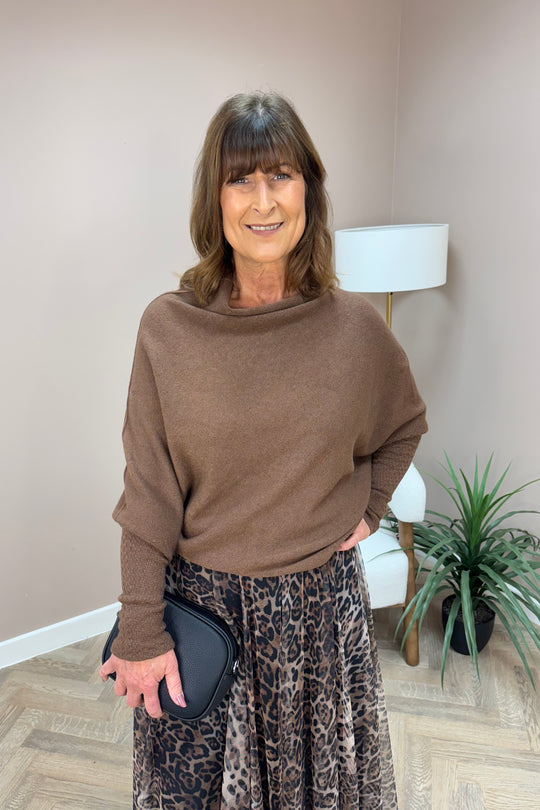 Chocolate Brown Slouch Jumper
