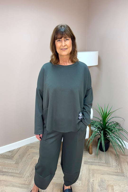 Khaki Scuba Lounge Set