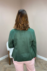 Forest Green Suedette Waterfall Jacket