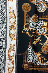 The Black Vintage Leopard Silk Scarf