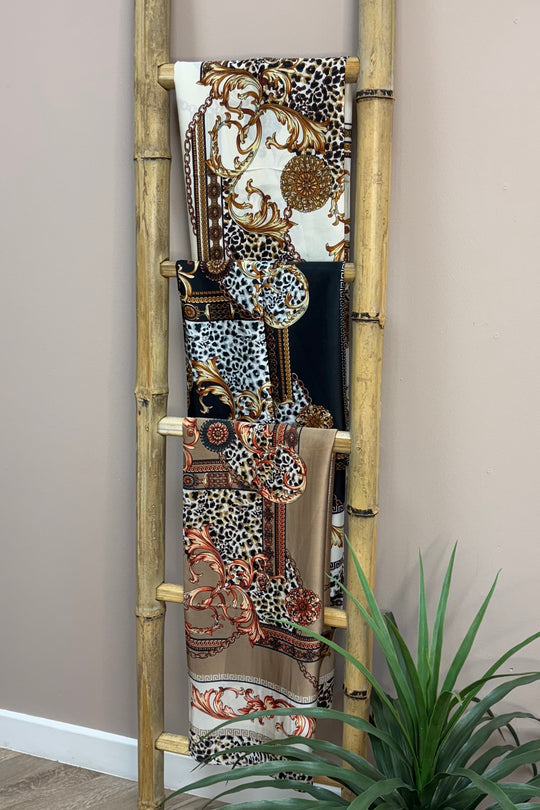 The Bronze Vintage Leopard Silk Scarf