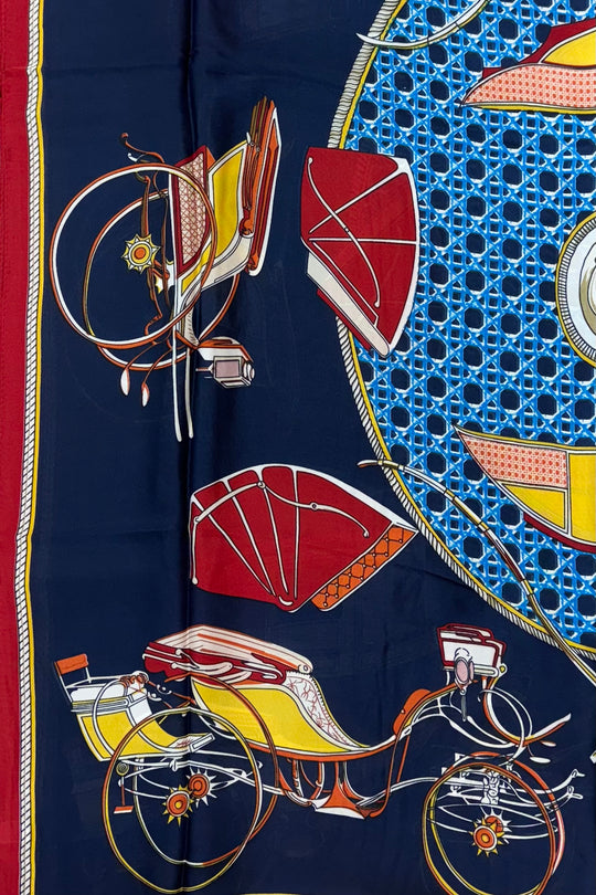 The Navy Italian Silk Scarf