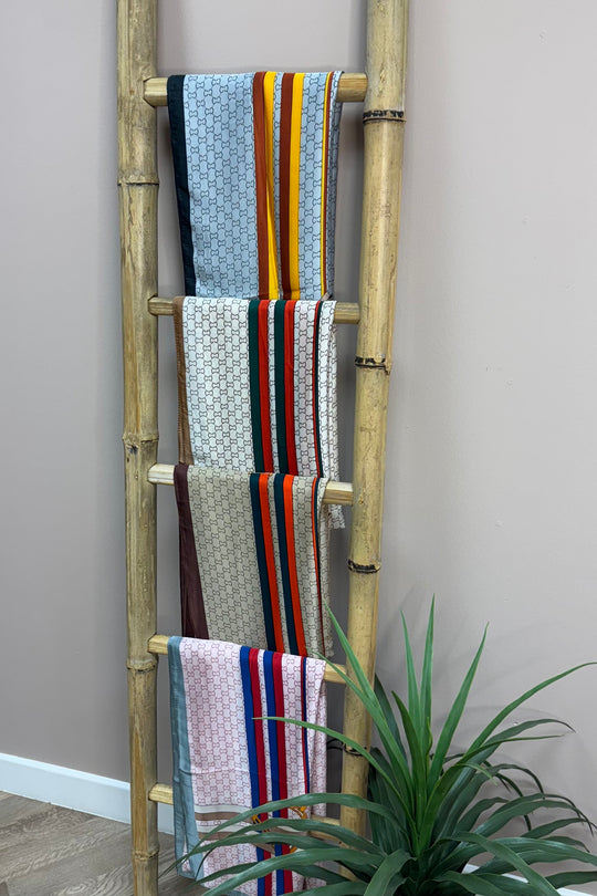 The Grey Buckle Silk Scarf