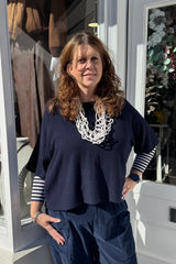 Navy Striped Layering Top