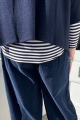 Navy Striped Layering Top