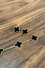 Black and Gold Clover Jewellery