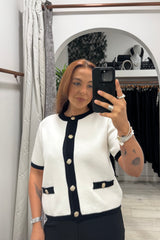 White and Black No.5 Cardigan