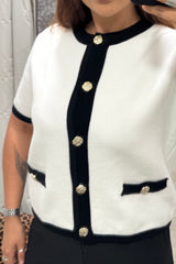 White and Black No.5 Cardigan