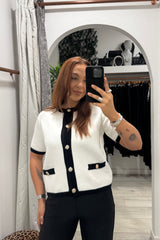 White and Black No.5 Cardigan