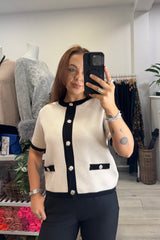 Cream and Black No.5 Cardigan