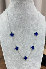 Navy and Silver Clover Jewellery