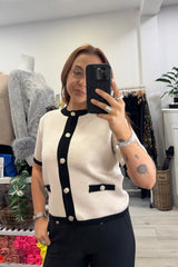 Cream and Black No.5 Cardigan