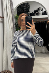 Navy Striped Layering Top