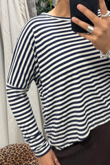 Navy Striped Layering Top