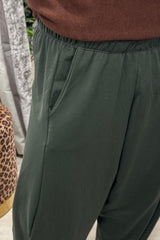 Khaki Barrel Leg Trousers
