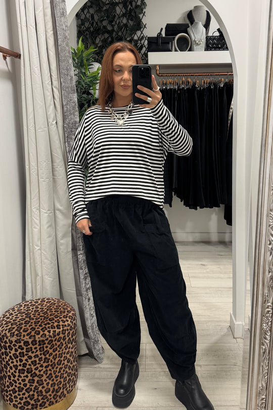 Black Cord Cocoon Trousers