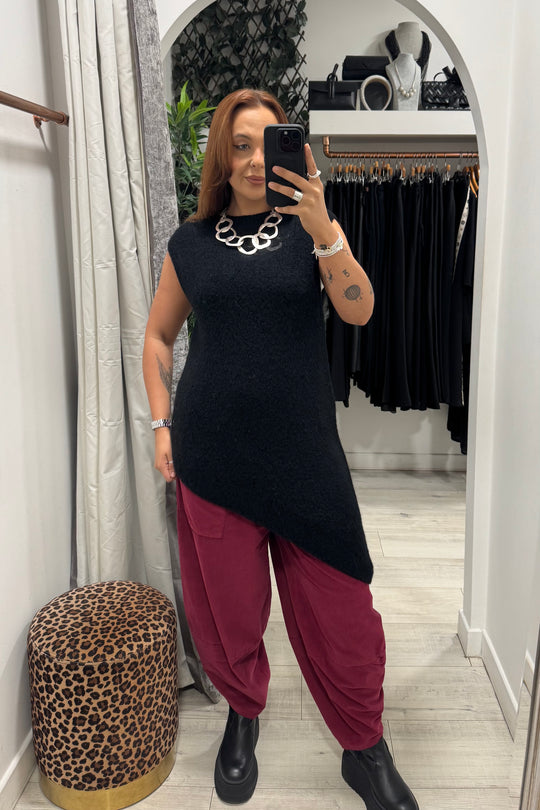 Burgundy Cord Cocoon Trousers