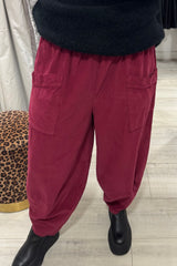 Burgundy Cord Cocoon Trousers