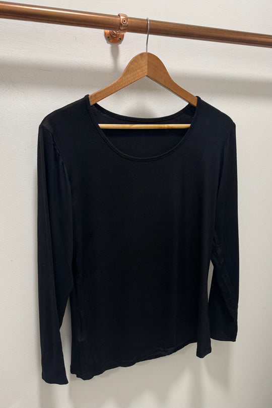 Black Zara Basic Long Sleeve Layering Top