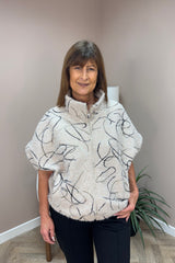 Beige Short Sleeve Swirl Jacket