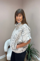 Beige Short Sleeve Swirl Jacket