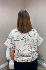 Beige Short Sleeve Swirl Jacket