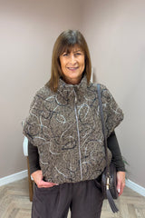 Brown Short Sleeve Swirl Jacket