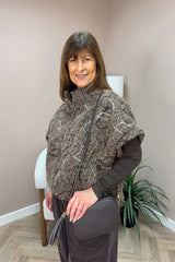 Brown Short Sleeve Swirl Jacket