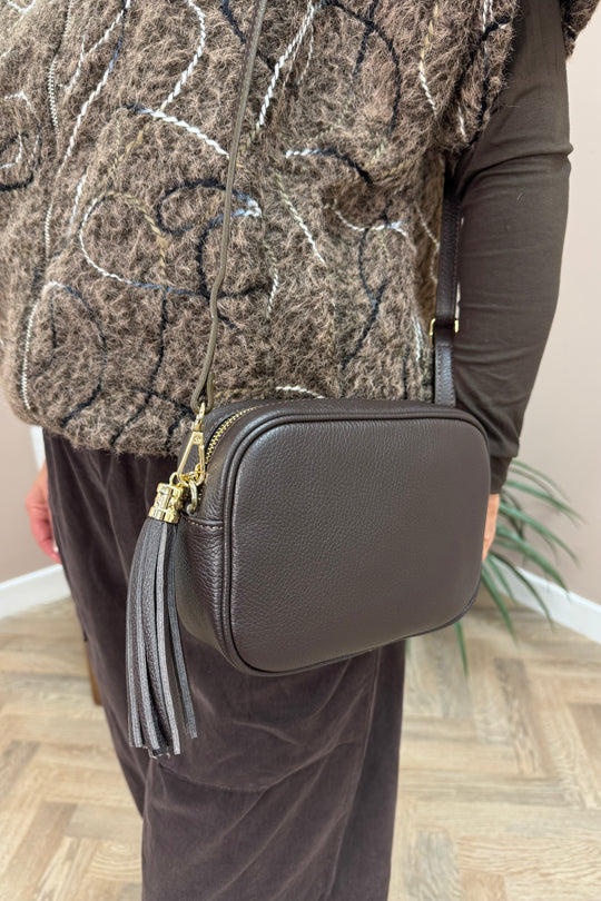 Leather Chocolate Camera Bag