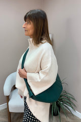 Bottle Green Leather Saddle Bag