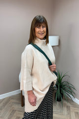 Cream Long Half Zip Jumper