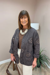 Chocolate Padded Sequin Jacket