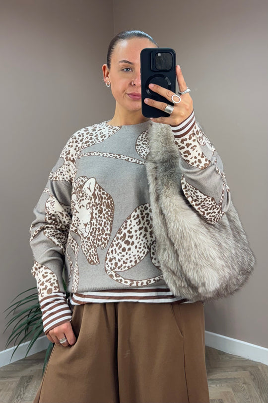 Cheetah Knitted Jumper