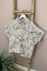 Beige Short Sleeve Swirl Jacket