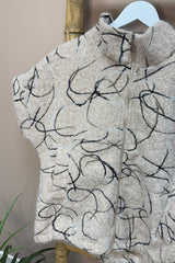 Beige Short Sleeve Swirl Jacket