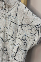 Beige Short Sleeve Swirl Jacket