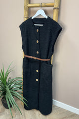 Black Long Waistcoat
