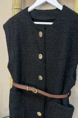 Black Long Waistcoat