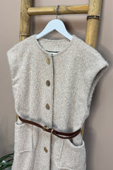Beige Long Waistcoat