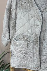 Beige Padded Sequin Jacket